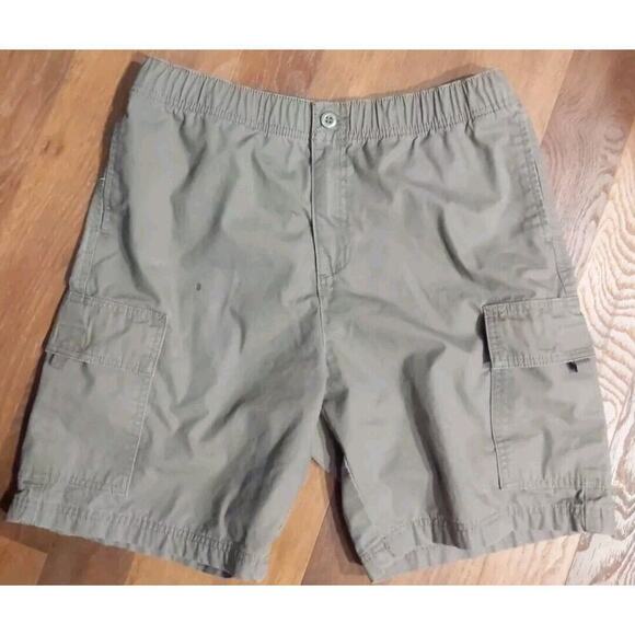 Croft & Barrow Mens Brown elastic Flat Front Cargo Shorts Size 32 Cotton FLAW - Picture 1 of 7